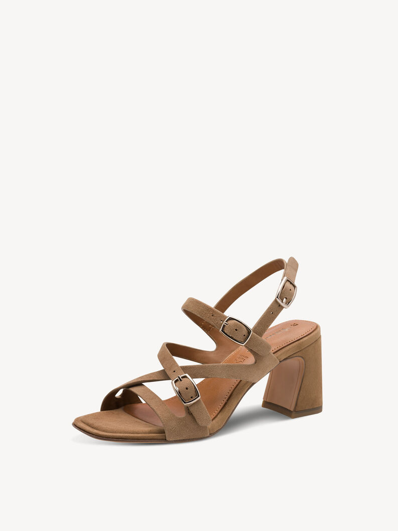 Ledersandalette - beige, BEIGE SUEDE, hi-res
