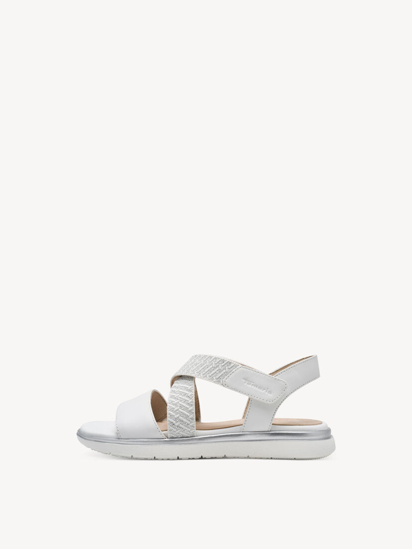 Leren Sandaal - wit, WHITE, hi-res