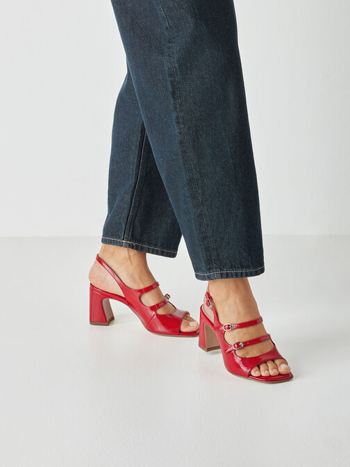 Heeled sandal, RED, hi-res