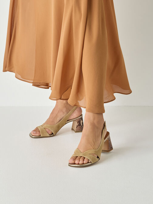 Heeled sandal, TAN COMB, hi-res