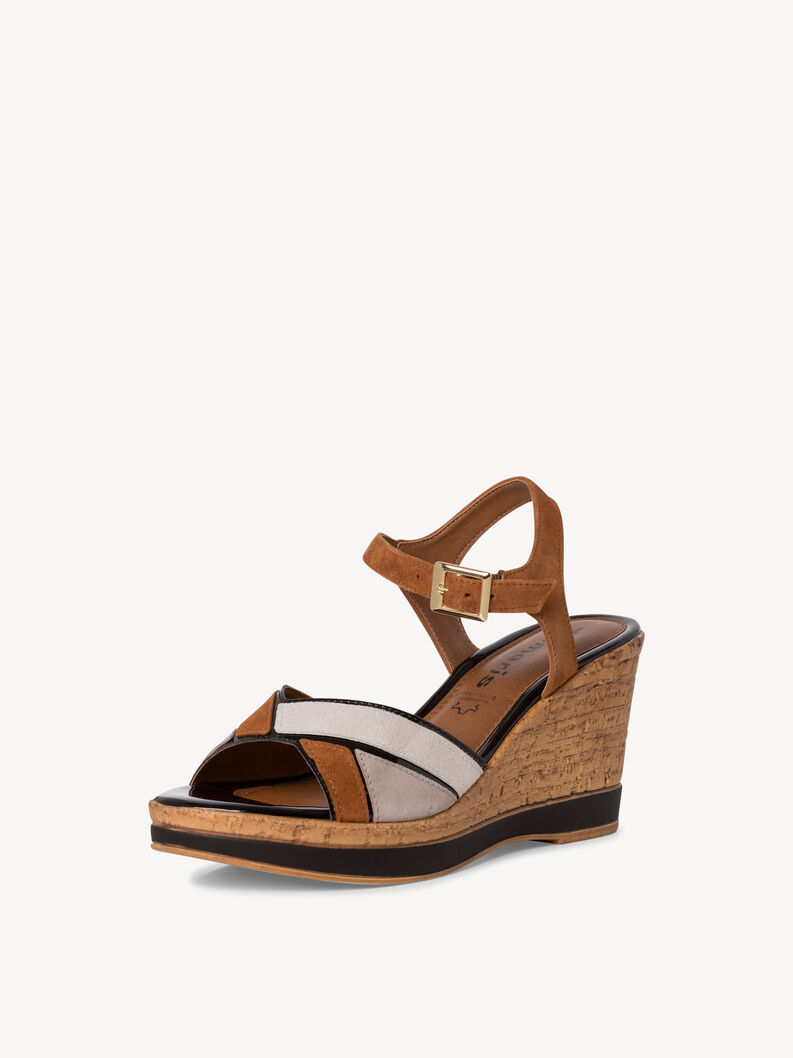 Heeled sandal - brown, COGNAC COMB, hi-res