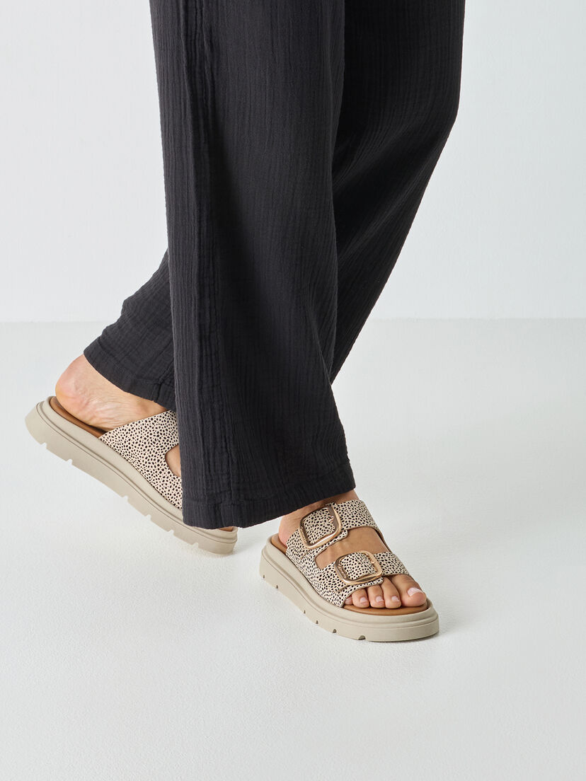 Leren Slipper - beige, BEIGE COMB, hi-res