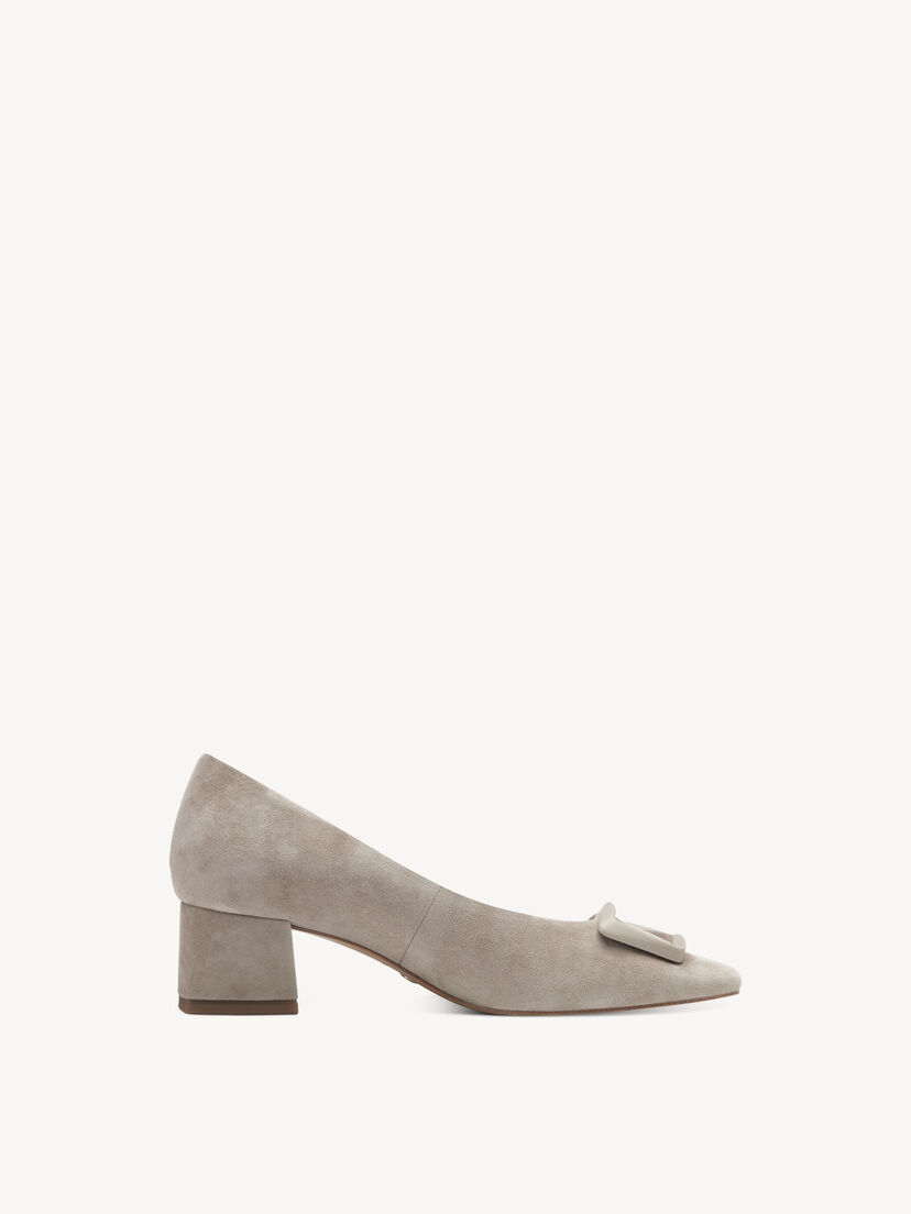 Leren Pumps - beige, TAUPE SUEDE, hi-res