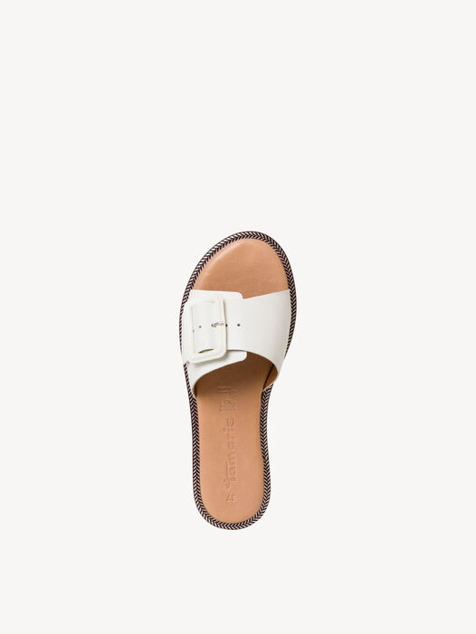 Slipper, WHITE LEATHER, hi-res