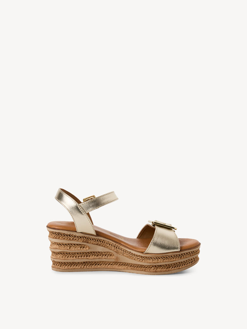 Leren Sandaaltje - goud, LIGHT GOLD MET, hi-res