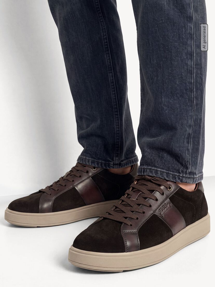 Leren Sneaker - bruin, MOCCA COMB, hi-res