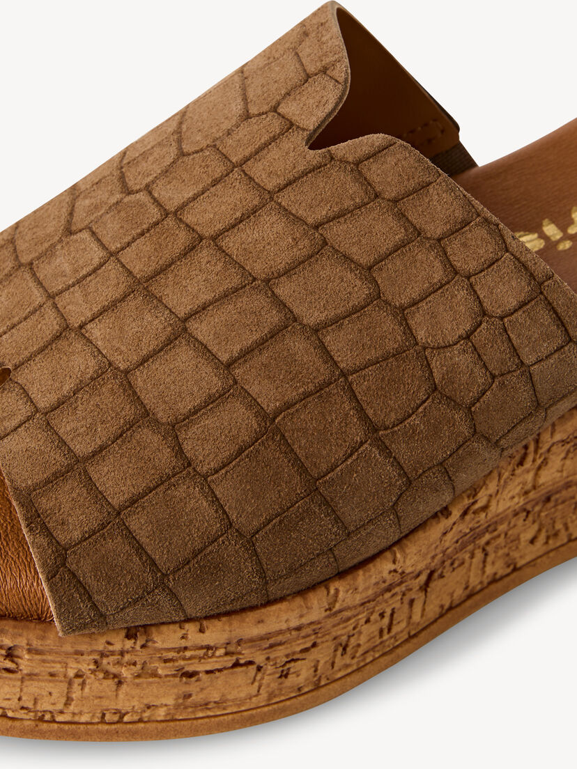 Leren Slipper - bruin, BROWN STRUCT., hi-res