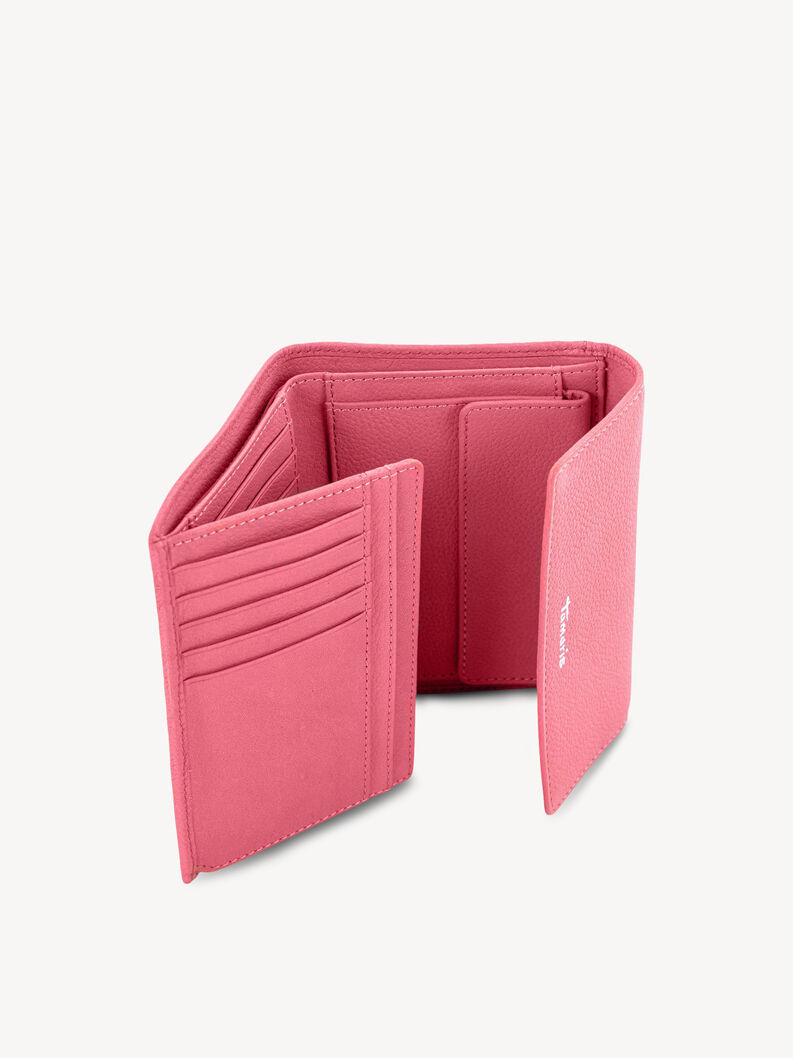 Portefeuille en cuir - rose fuchsia, rose fuchsia, hi-res