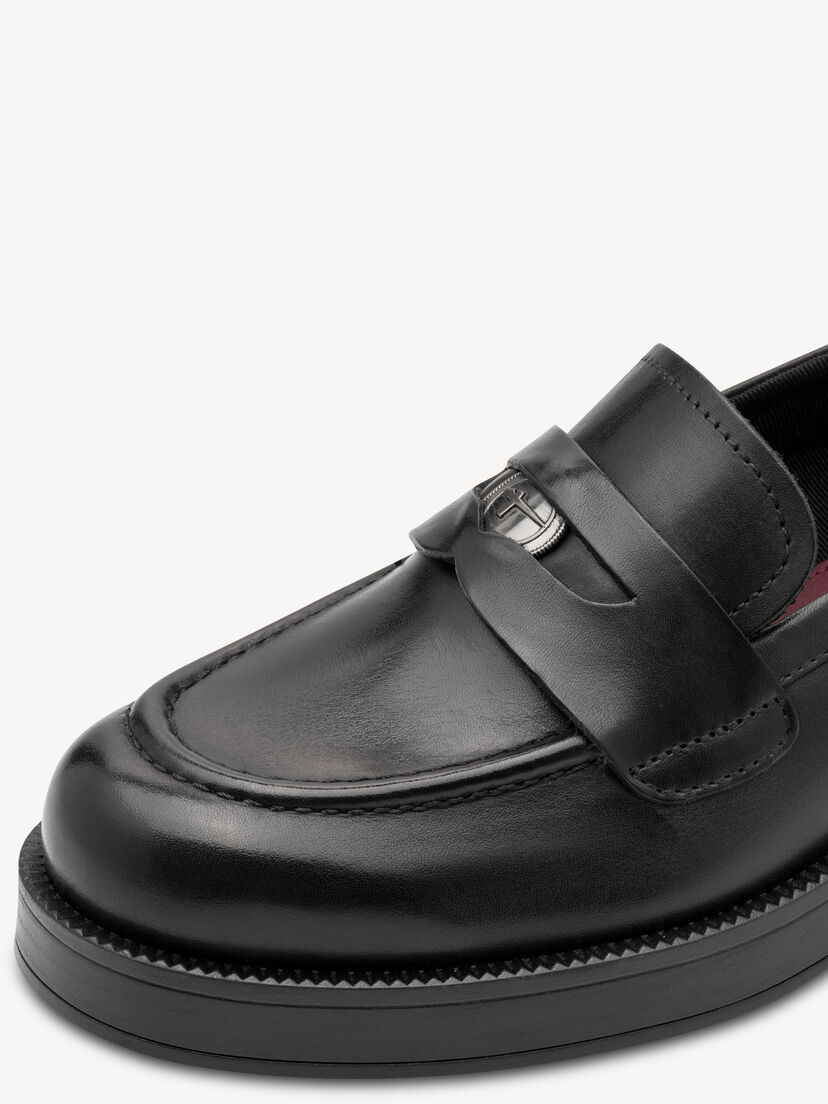 Leren Instappers - zwart, BLACK, hi-res