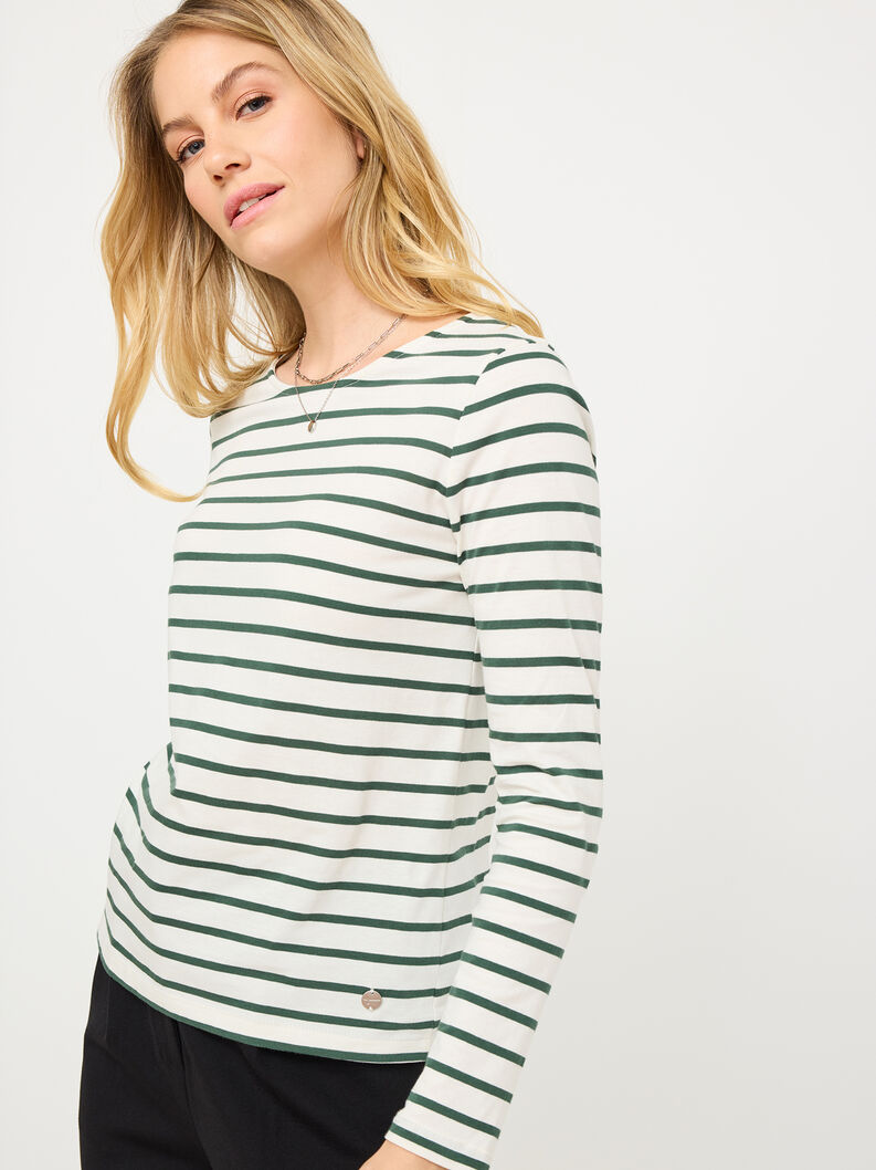 Maglie a maniche lunghe - bianco, Sugar Swizzle/ Garden Topiary Stripe, hi-res