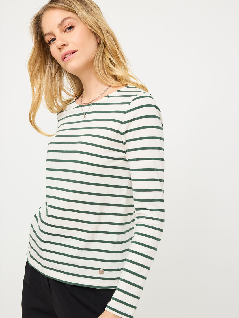 Shirt met lange mouwen - wit, Sugar Swizzle/ Garden Topiary Stripe, hi-res