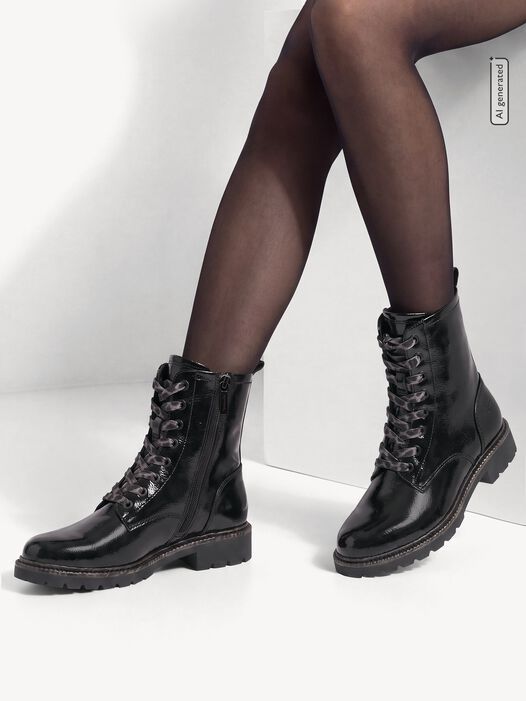 Enkellaarsje, BLACK PATENT, hi-res