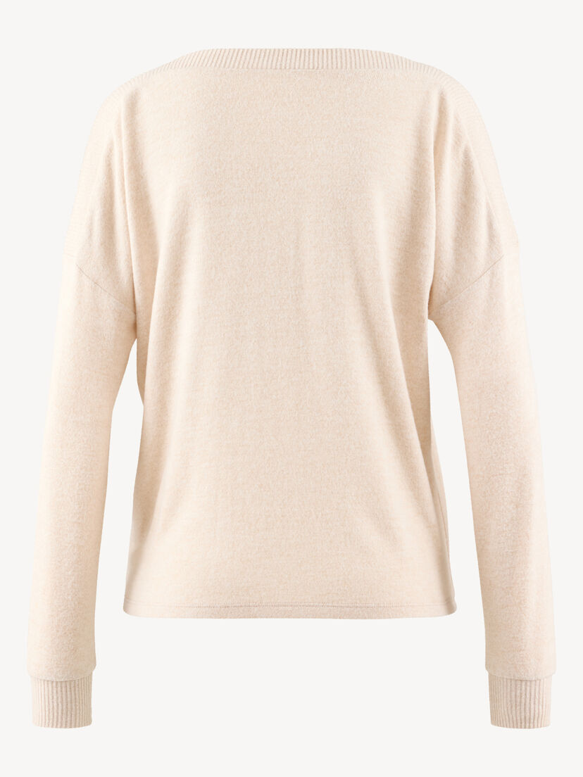 Shirt met lange mouwen - beige, Sugar Swizzle Melange, hi-res