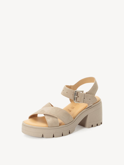 Sandale &agrave; talon, TAUPE, hi-res