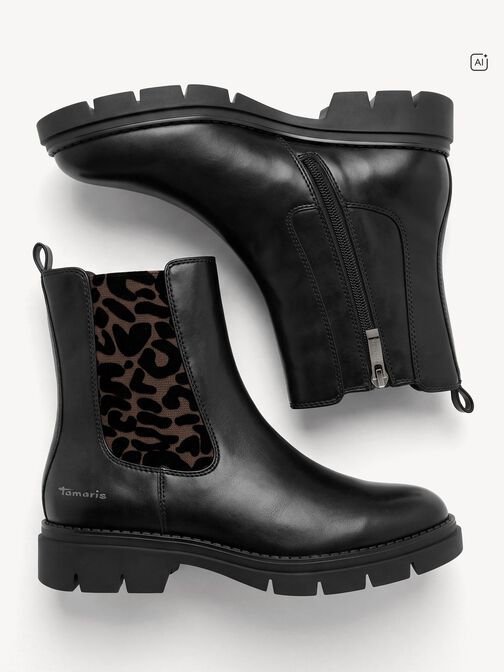 Bottine Chelsea, BLACK/LEOPARD, hi-res