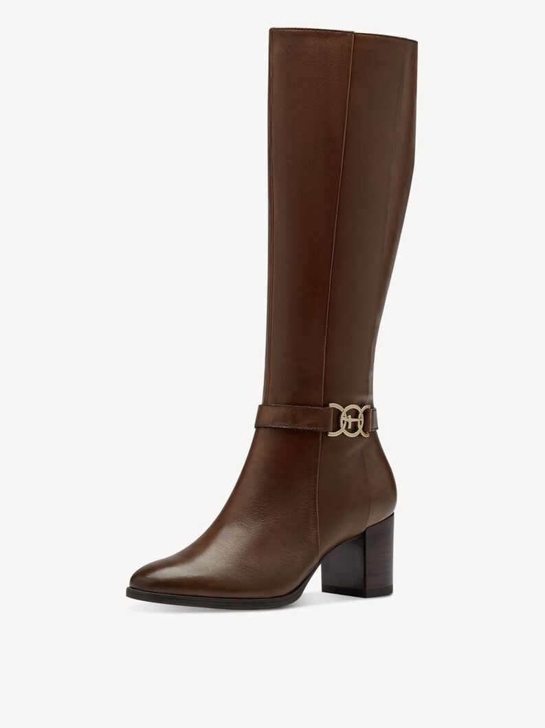 Bottes en cuir - marron, COGNAC, hi-res