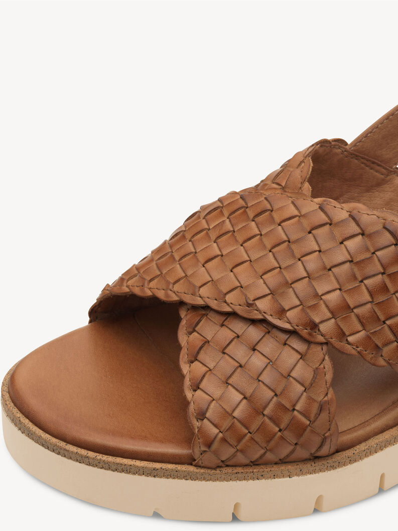 Ledersandalette - braun, COGNAC, hi-res