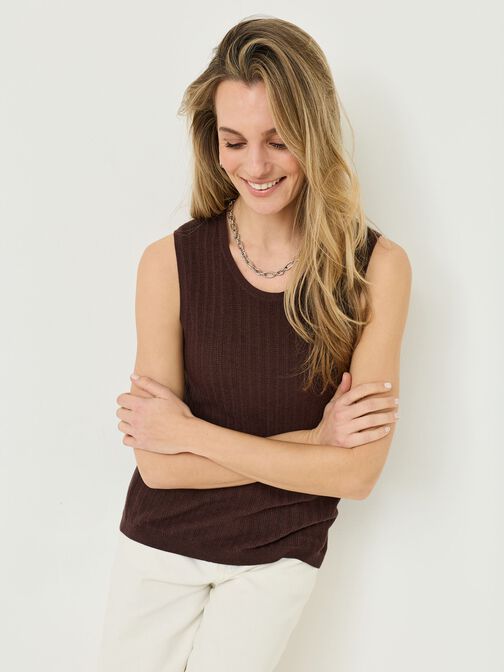 knitted top, Coffee Bean, hi-res