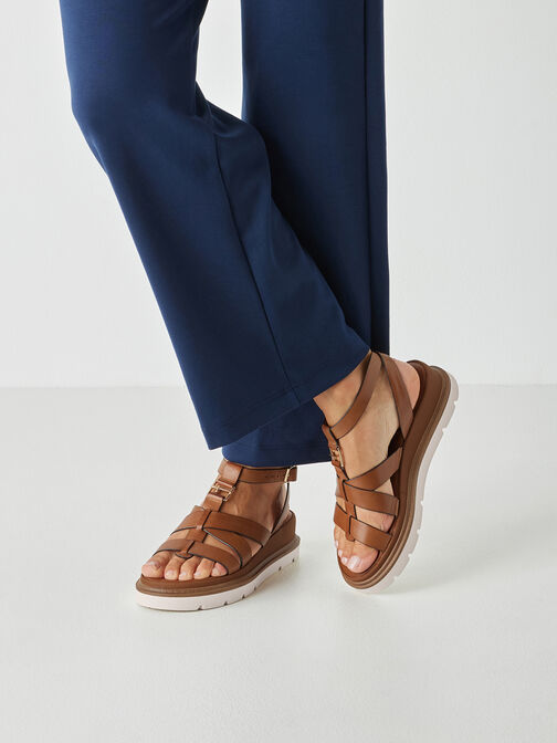 Sandale &agrave; talon, COGNAC, hi-res