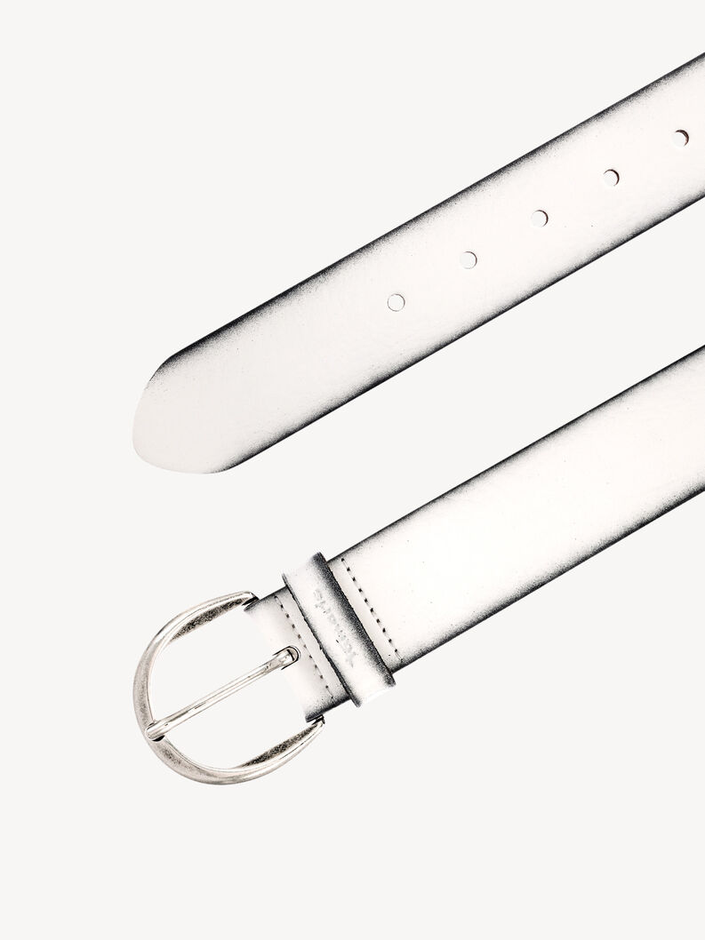 Ceinture en cuir - blanc, blanc, hi-res
