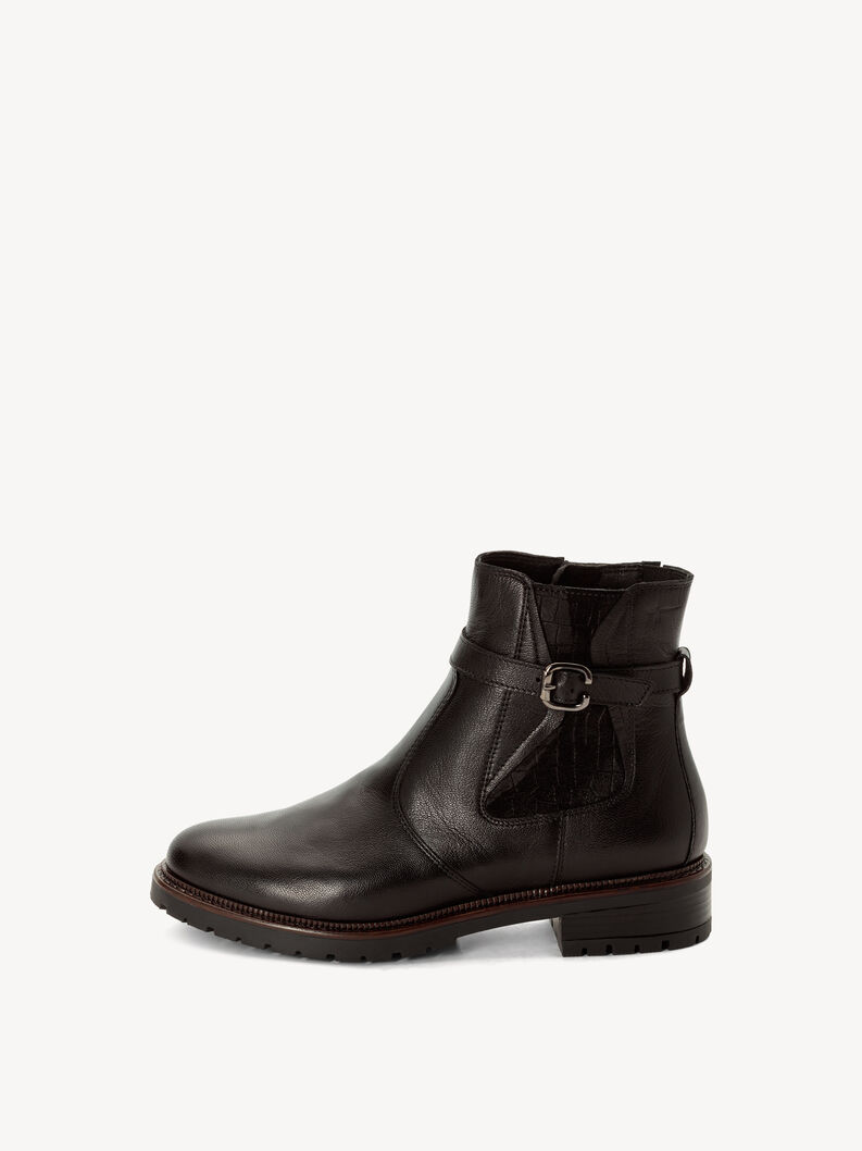 Bottine Chelsea en cuir - noir, BLACK, hi-res