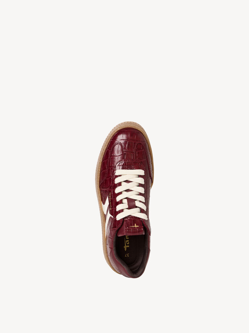 Leather Sneaker - red, BORDEAUX CROCO, hi-res