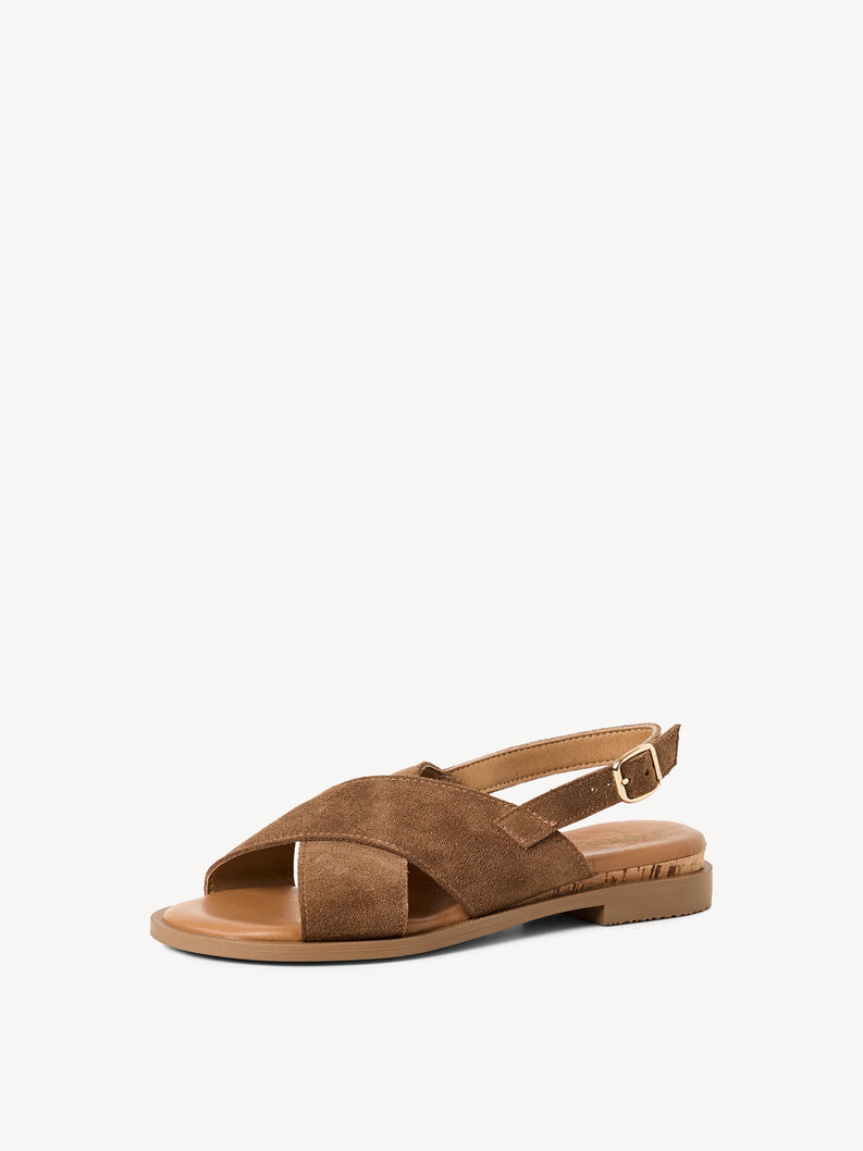 Ledersandale - braun, BROWN, hi-res