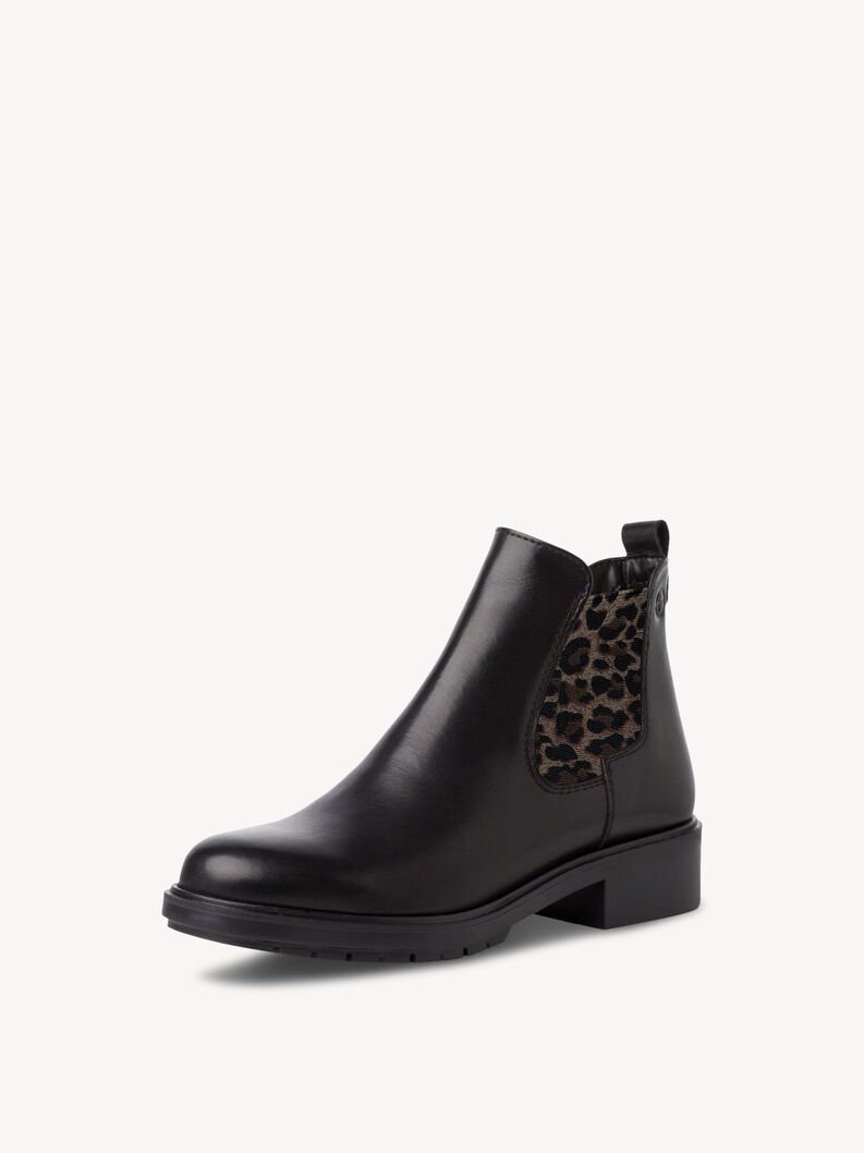 Leren Chelseaboot - zwart, BLACK/LEOPARD, hi-res