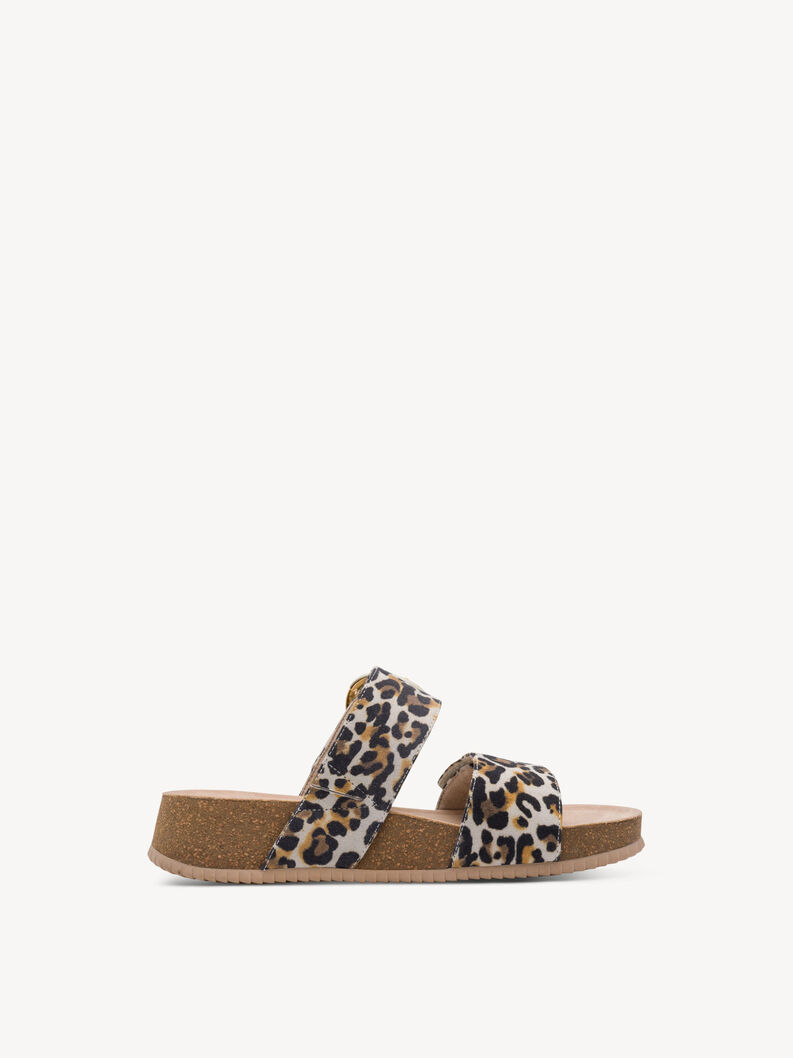Lederpantolette - beige, BEIGE LEO, hi-res