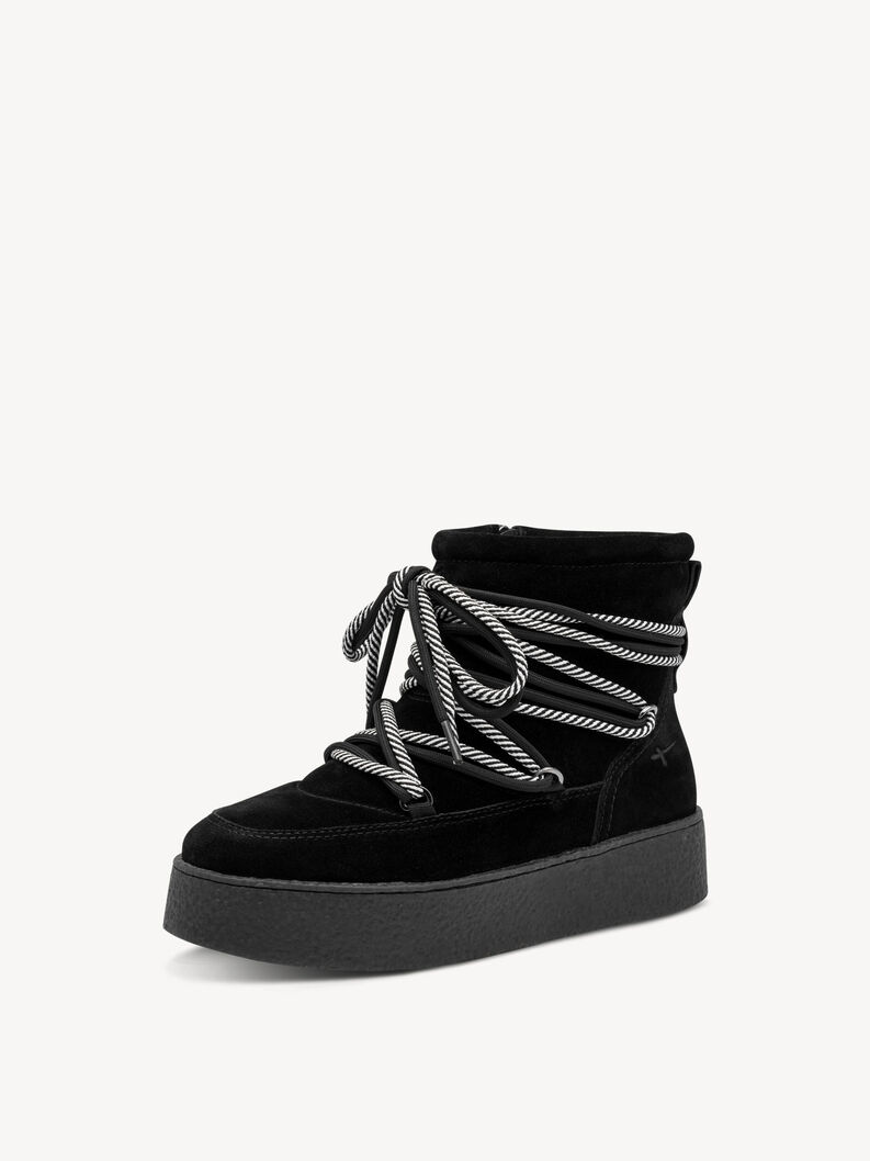 Lederstiefelette - schwarz Warmfutter, BLACK, hi-res
