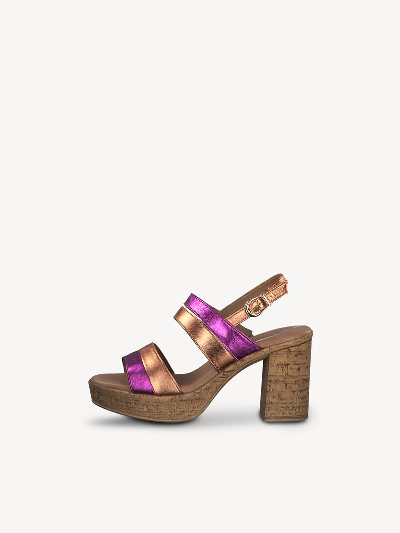 Kožené sandálky - křiklavě růžová, FUXIA MET.COMB, hi-res