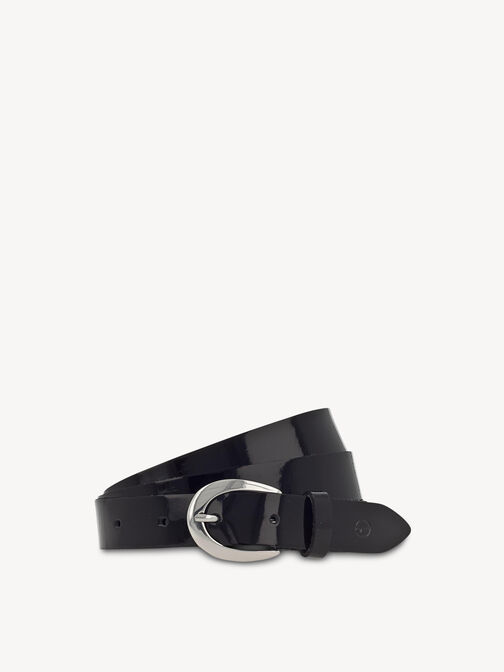 Leather belt, black, hi-res