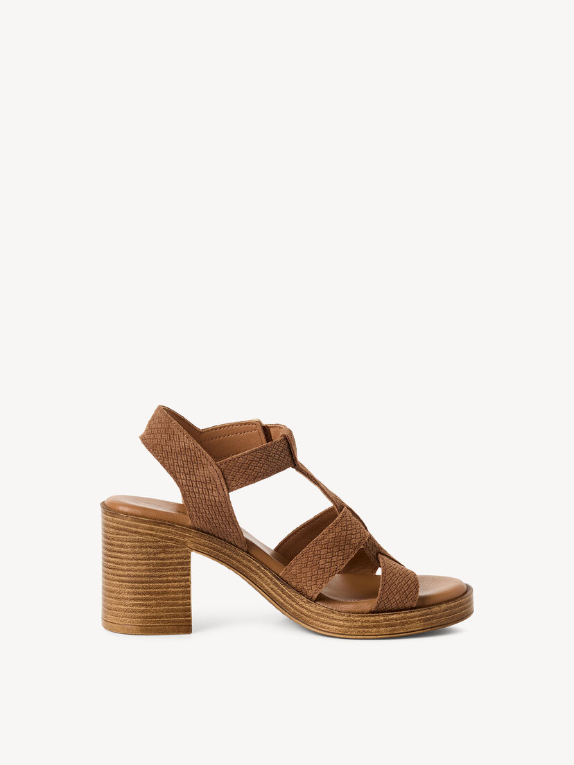 Leren Sandaaltje - bruin, BROWN STRUCT., hi-res