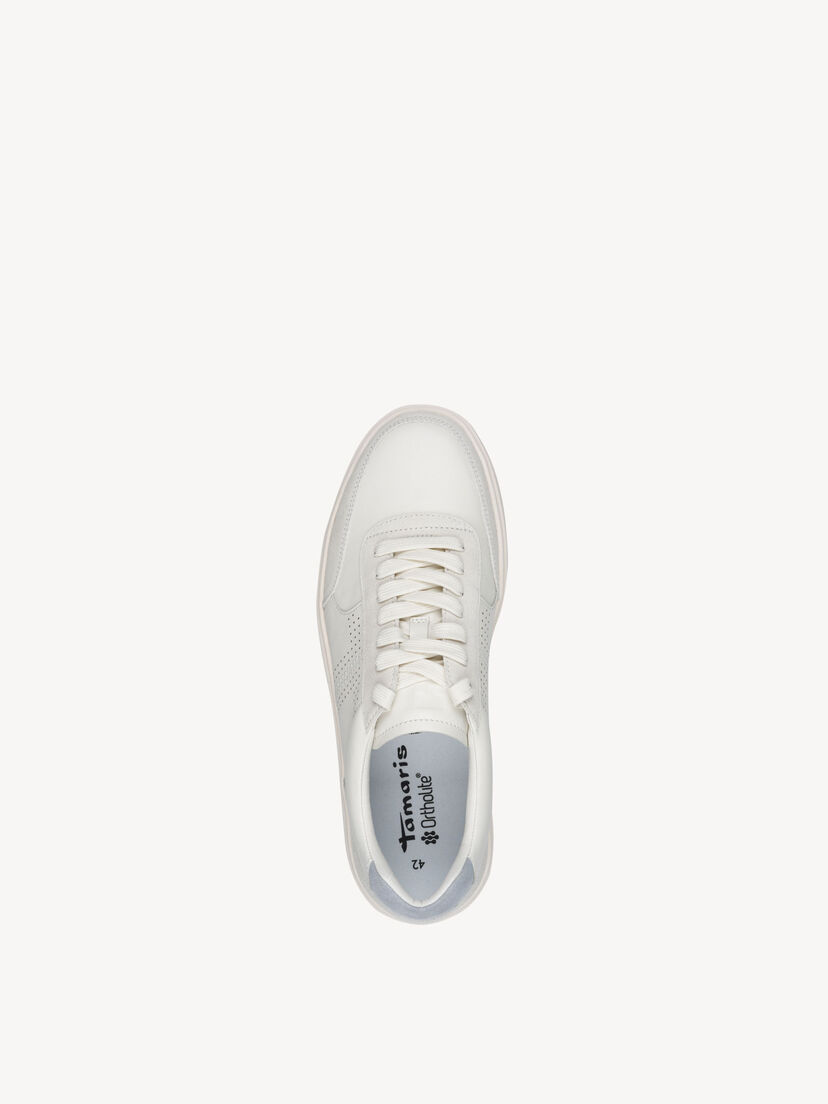 Leren Sneaker - wit, WHITE/DENIM, hi-res