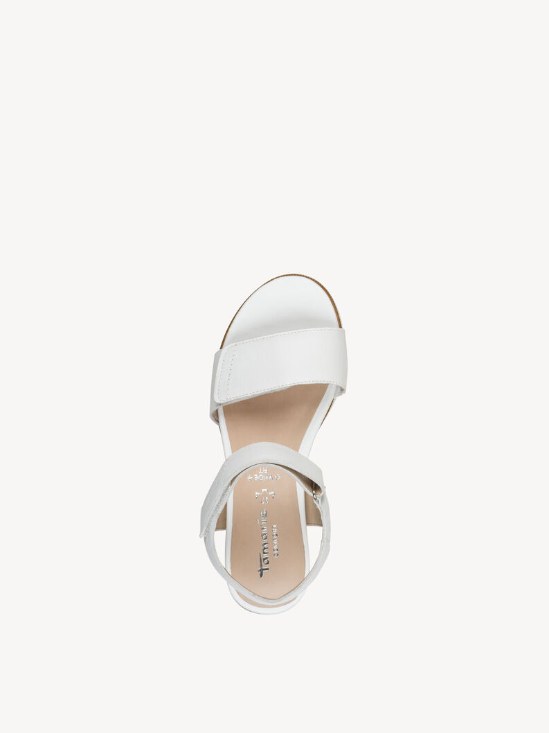 Leather Heeled sandal - white, WHITE NAPPA, hi-res