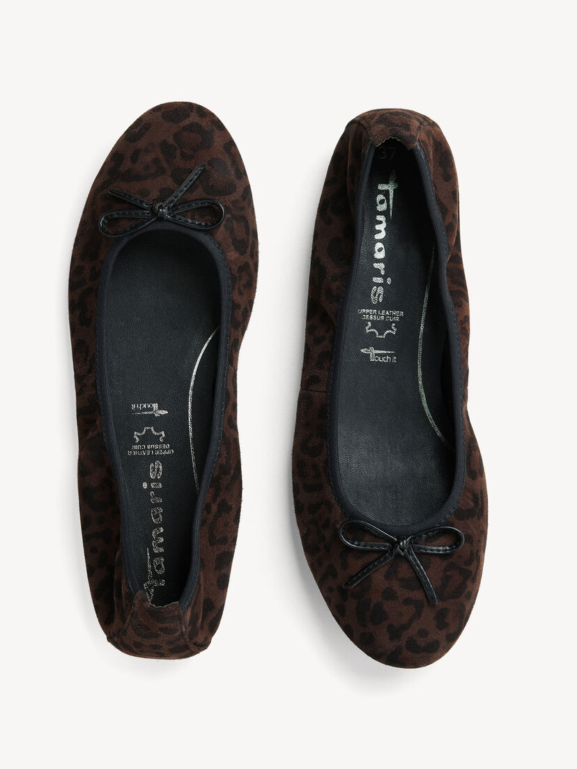 Leren Ballerina - bruin, MOCCA LEOPARD, hi-res