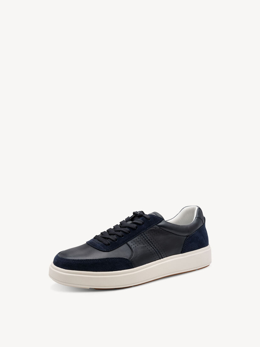 Leren Sneaker - blauw, NAVY, hi-res