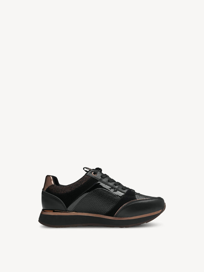 Leren Sneaker - zwart, BLACK/COPPER, hi-res
