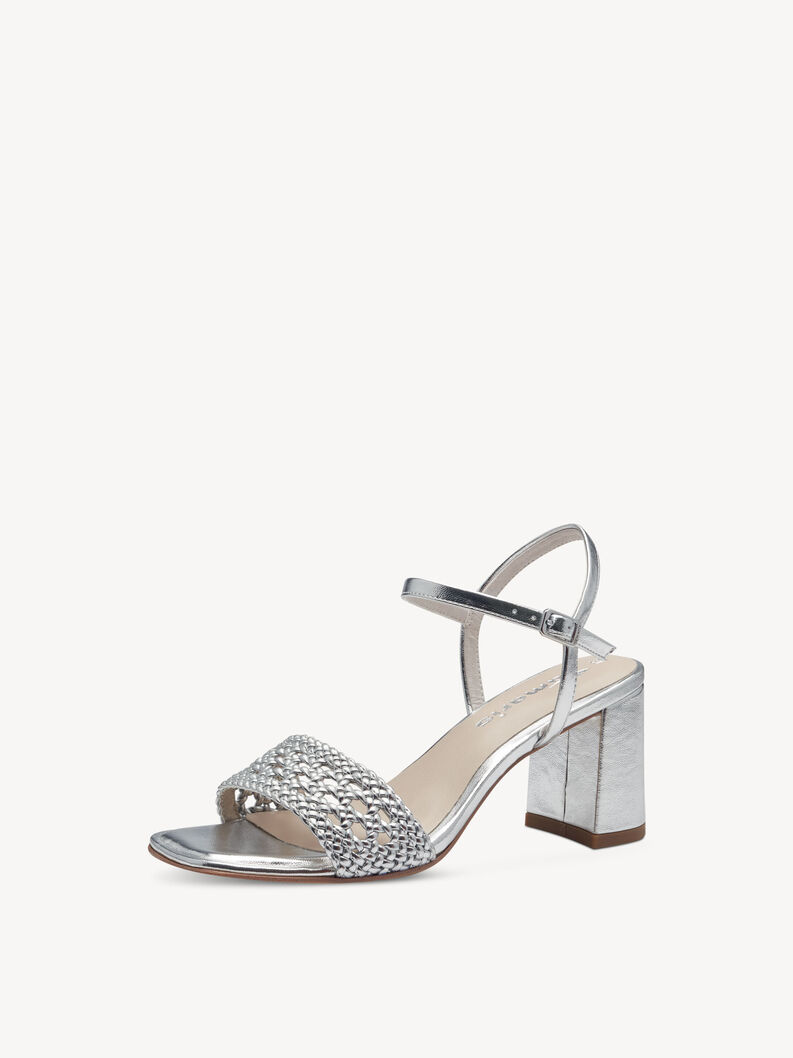 Heeled sandal - silver, SILVER, hi-res