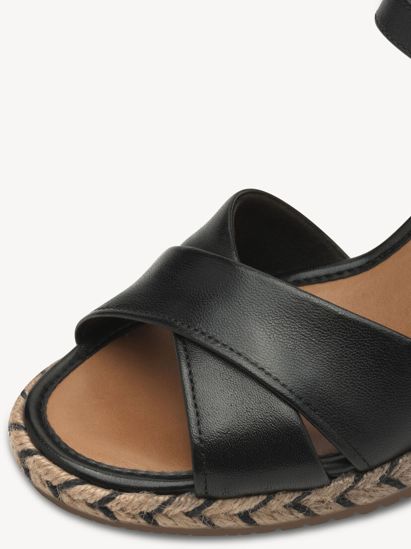 Leren Sandaaltje - zwart, BLACK, hi-res