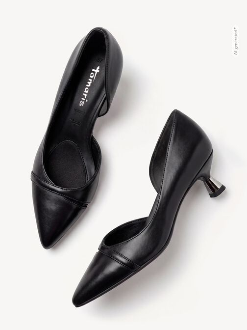 Pumps, BLACK LEATHER, hi-res