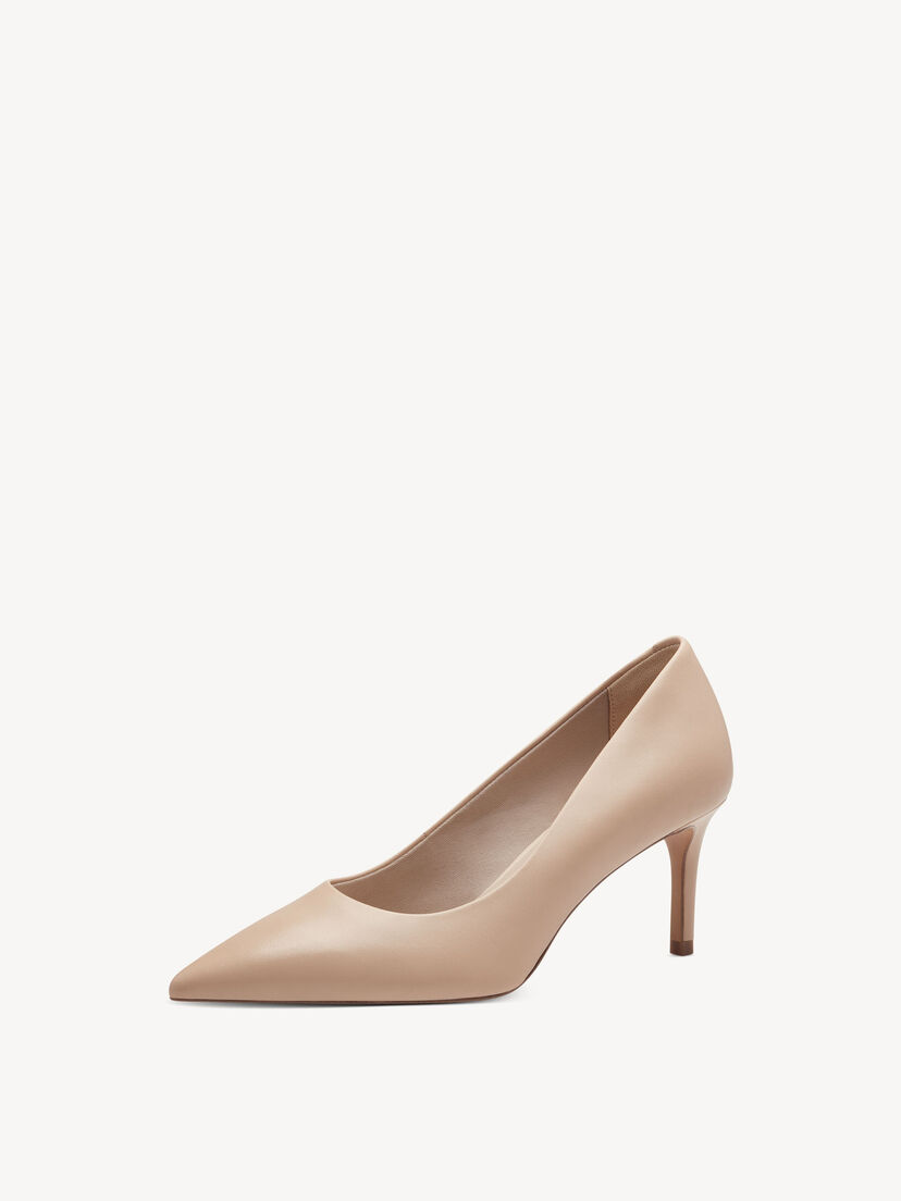Leren Pumps - beige, NUDE, hi-res