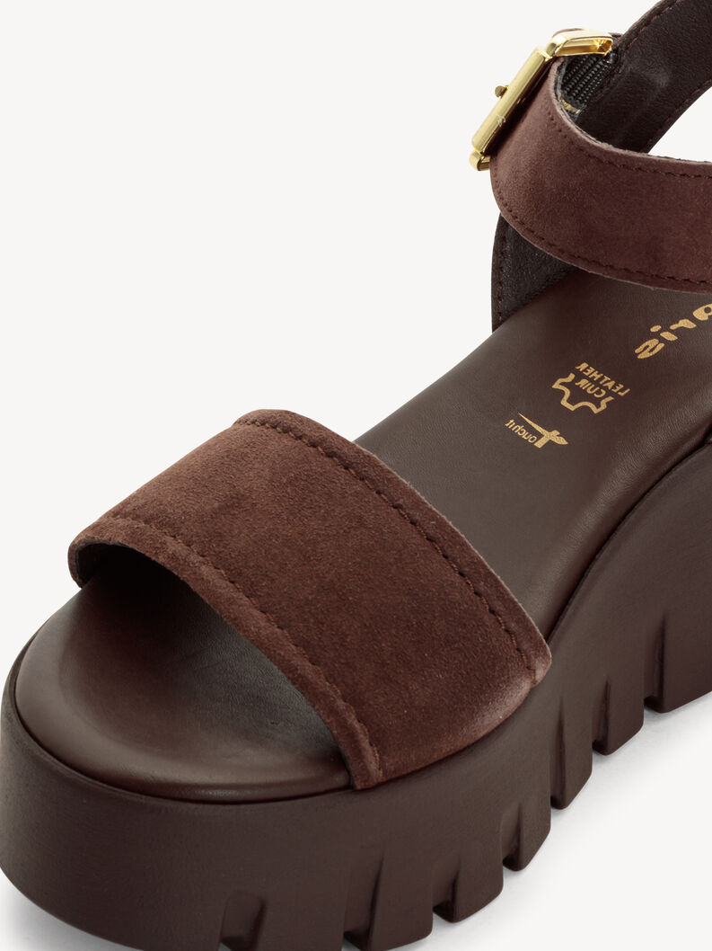 Ledersandalette - braun, MOCCA NUBUC, hi-res