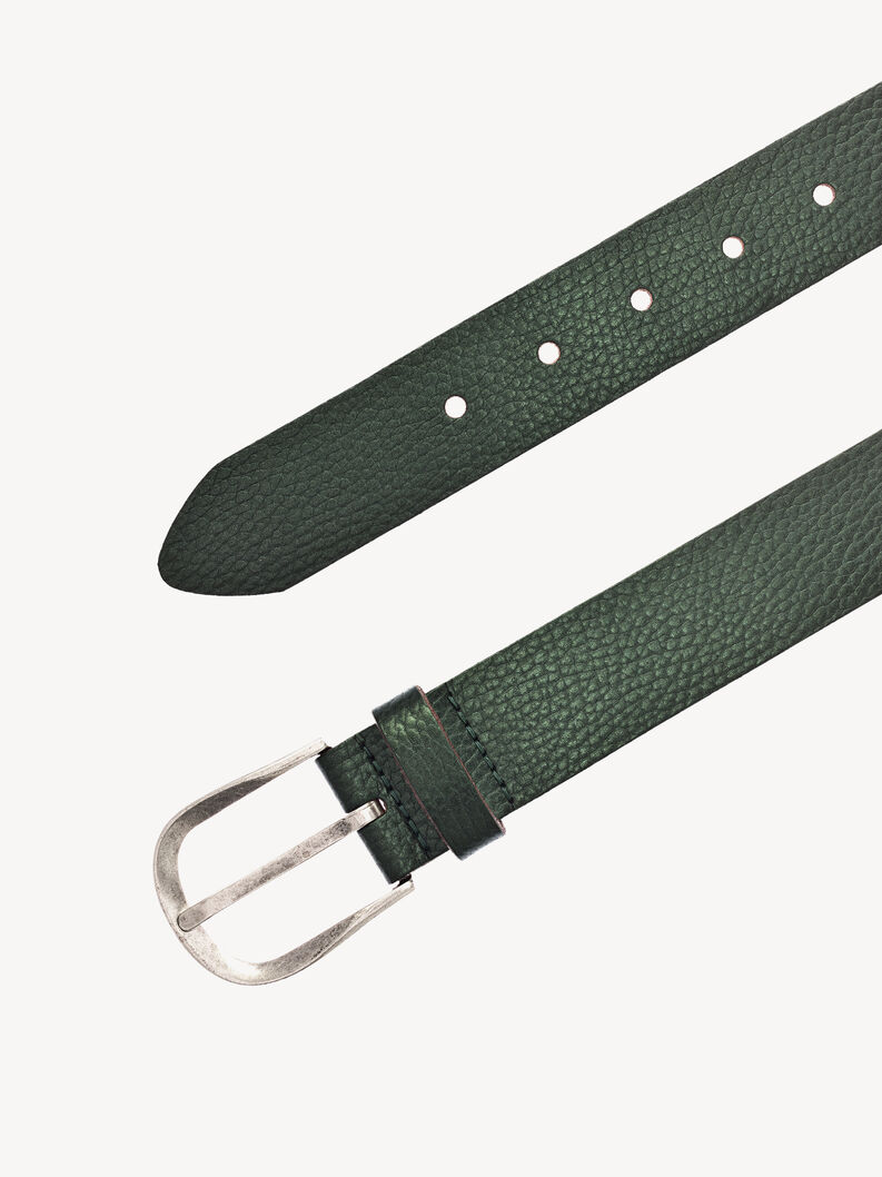 Leather Belt - green, Smaragd, hi-res