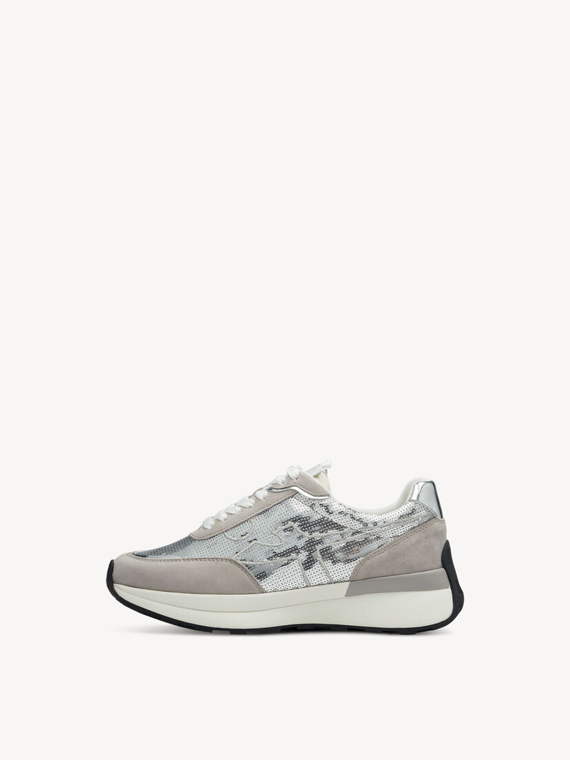 Leren Sneaker - zilver, SILVER GLAM, hi-res