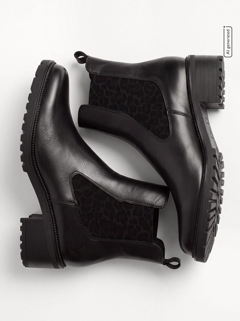 Chelseaboot, BLACK/LEOPARD, hi-res