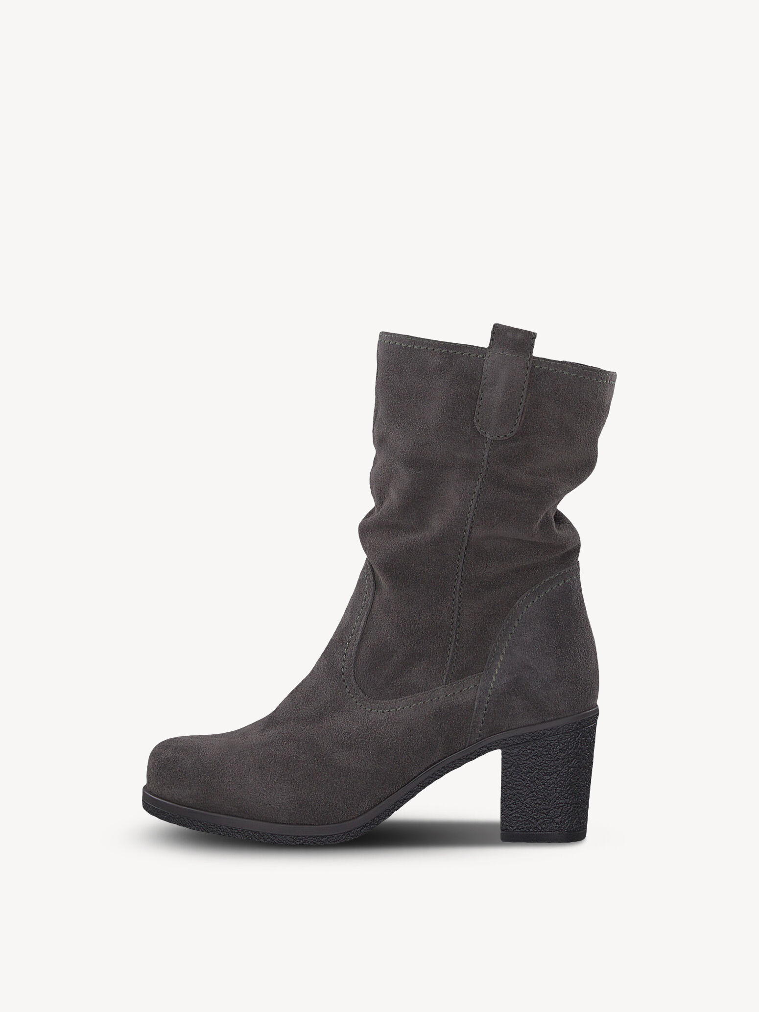 grey leather bootie