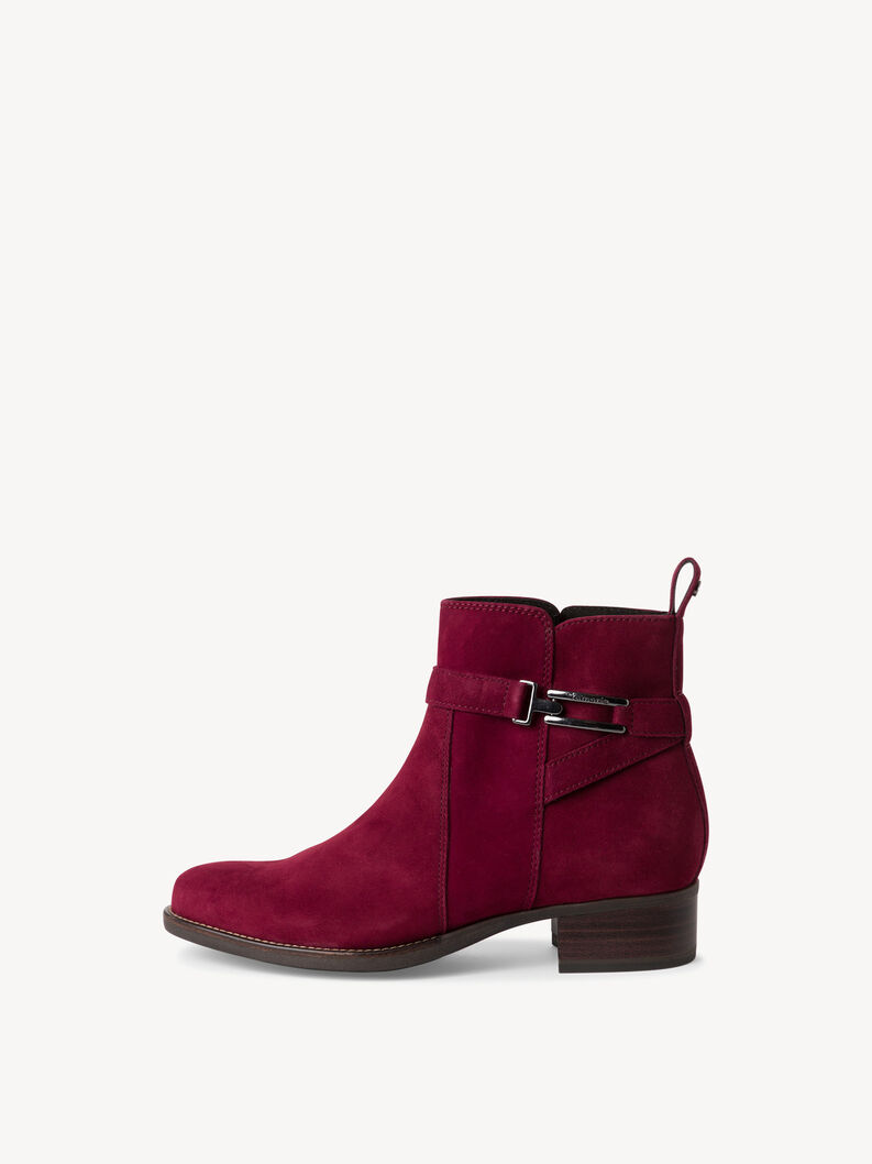 Leather Bootie - red, BORDEAUX, hi-res