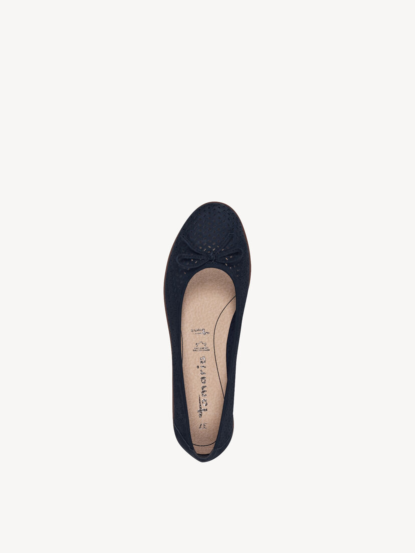 Leren Ballerina - blauw, NAVY, hi-res