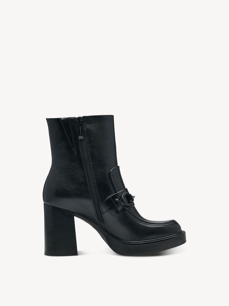 Leather Bootie - black, BLACK, hi-res